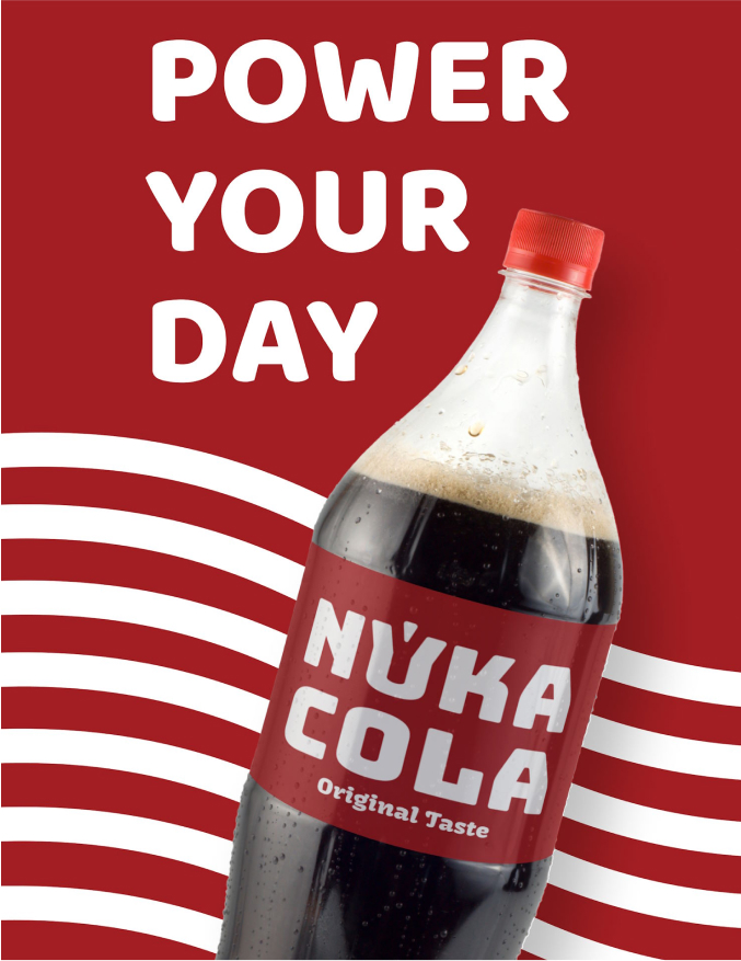 Advertisement for a fictional cola brand