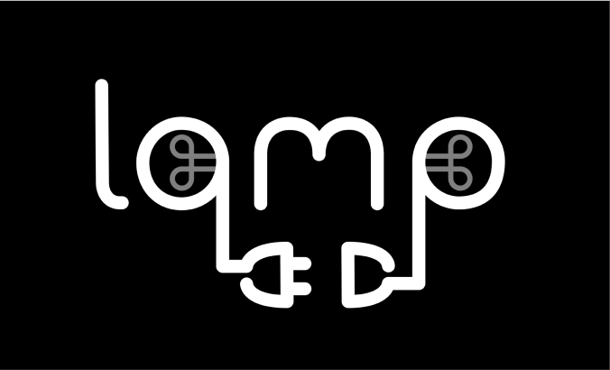 The word "lamp" in logo form